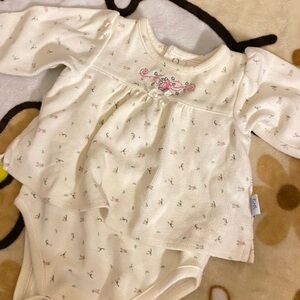 Floral Baby Onesie with Long Sleeves